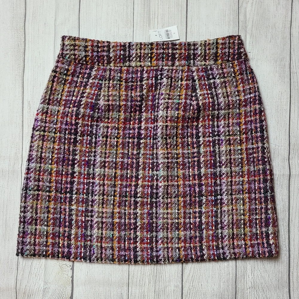 LOFT *NWT* SIZE 6. POCKET TWEED SHIFT SKIRT